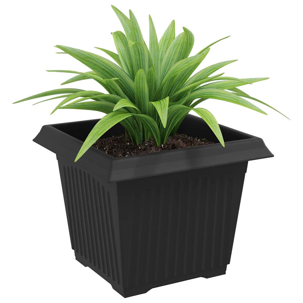 Vidaxx pot de fleur carré 6 pcs noir 23 x 23 x 17,5 cm plastique