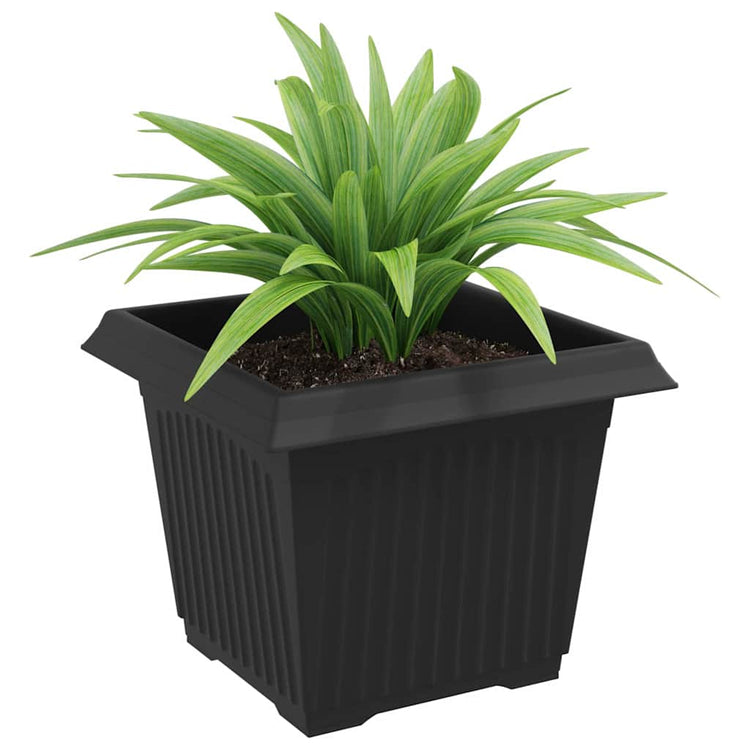 Vidaxx pot de fleur carré 6 pcs noir 23 x 23 x 17,5 cm plastique