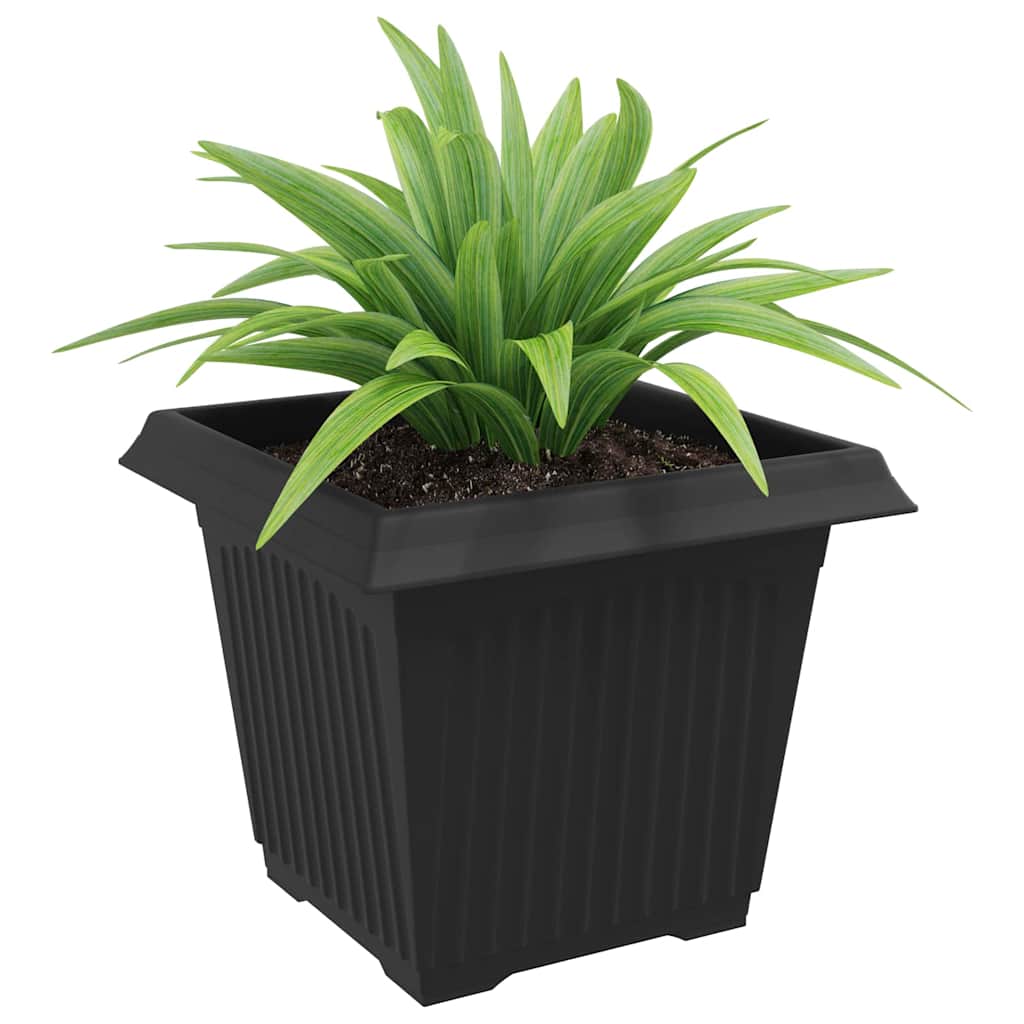 Vidaxxl pot de fleur carré 6 pcs noir 28,5 x 28,5 x 22 cm plastique