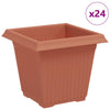 Vidaxx pot de fleur carré 24 pcs rouge brique 16 x 16 x 14 cm