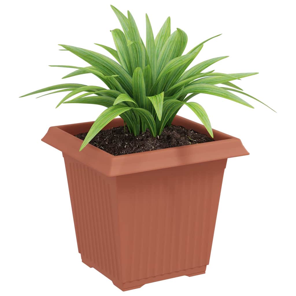 Vidaxx pot de fleur carré 24 pcs rouge brique 16 x 16 x 14 cm