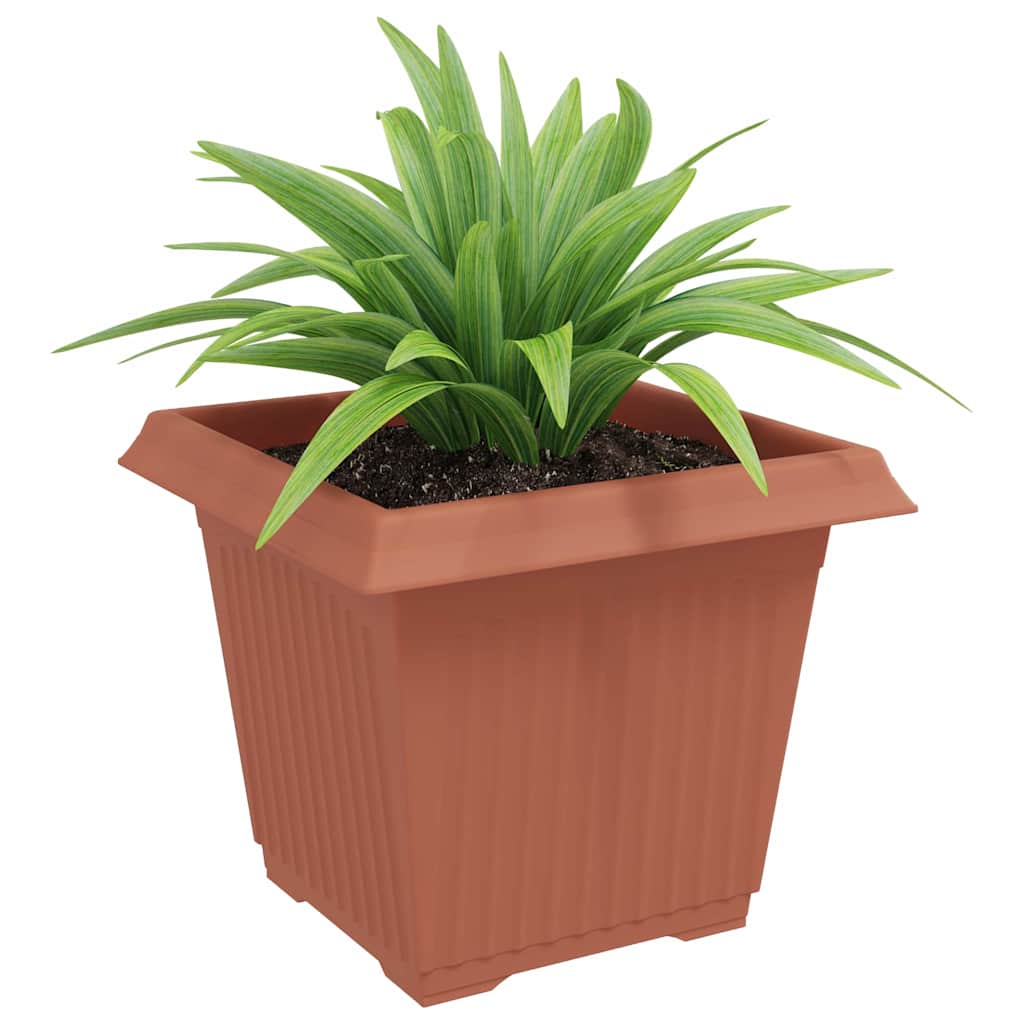 VidaXL pot de fleur carré 24 pcs rouge brique 28,5 x 28,5 x 22 cm
