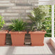Vidaxx pot de fleur carré 24 pcs rouge brique 33 x 33 x 26 cm