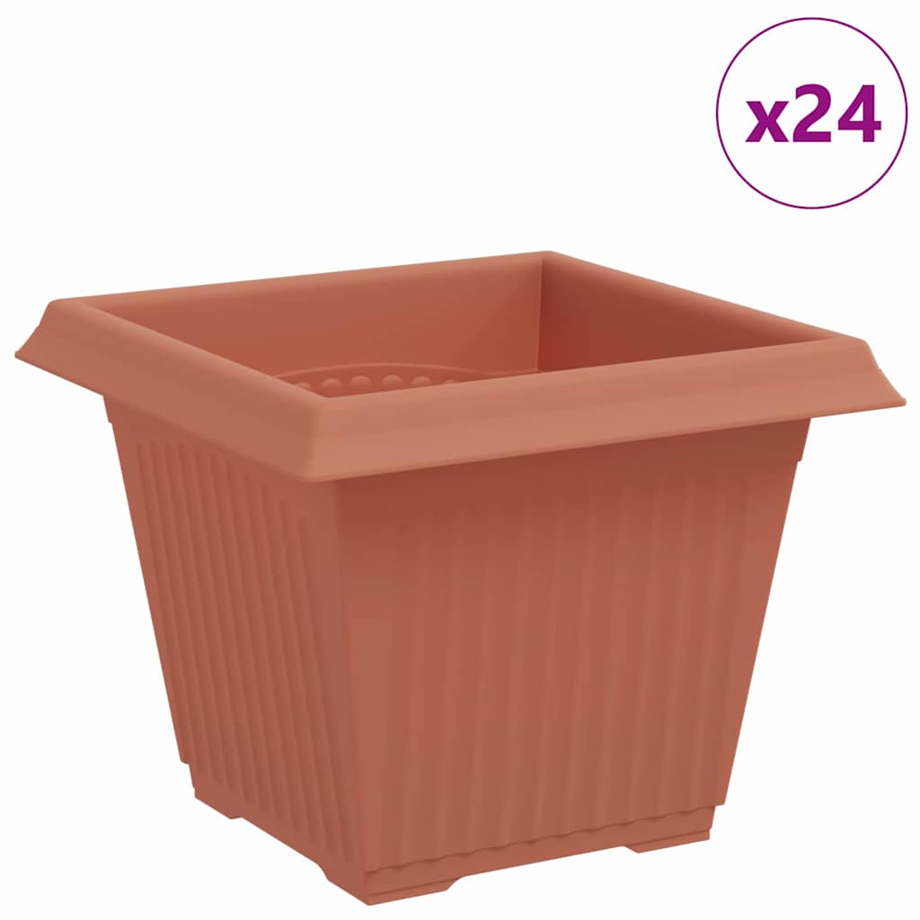 Vidaxx pot de fleur carré 24 pcs rouge brique 33 x 33 x 26 cm