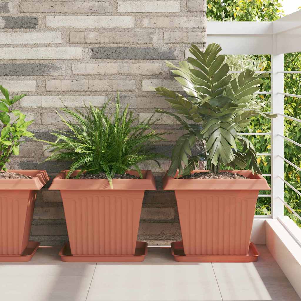 Vidaxx pot de fleur carré 24 pcs rouge brique 38 x 38 x 30 cm