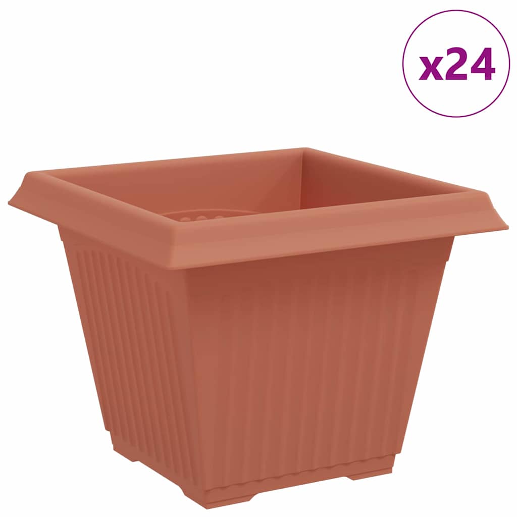 Vidaxx pot de fleur carré 24 pcs rouge brique 38 x 38 x 30 cm