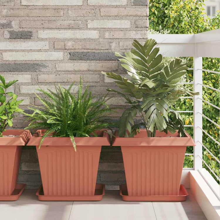 Vidaxx pot de fleur carré 24 pcs rouge brique 43 x 43 x 33,5 cm
