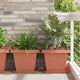 Vidaxx pot de fleur carré 24 pcs rouge brique 43 x 43 x 33,5 cm