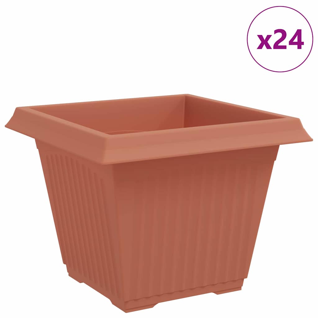 Vidaxx pot de fleur carré 24 pcs rouge brique 43 x 43 x 33,5 cm