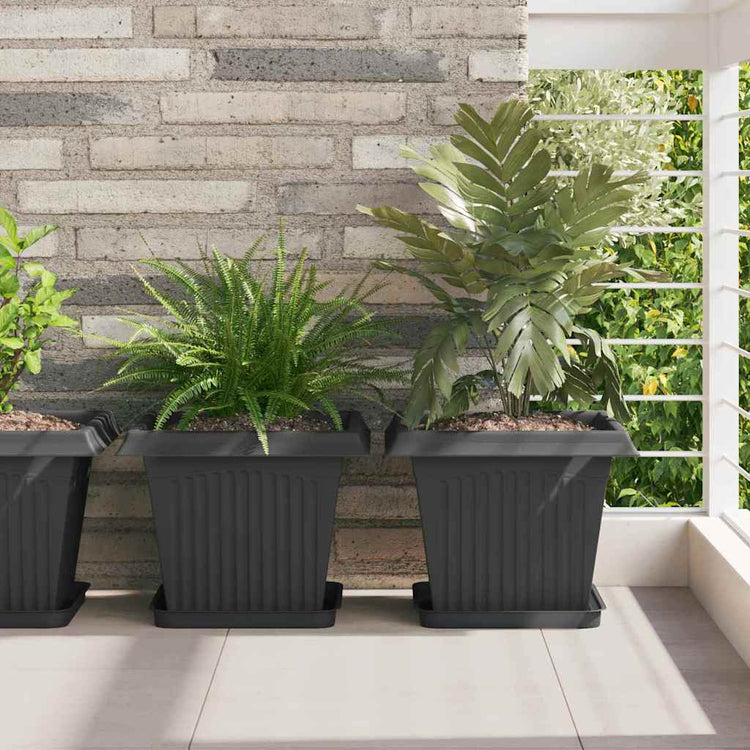Vidaxx pot de fleur carré 24 pcs noir 33 x 33 x 26 cm plastique