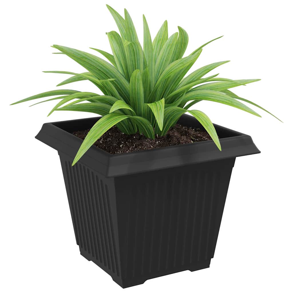 VidaXL pot de fleur carré 24 pcs noir 38 x 38 x 30 cm plastique