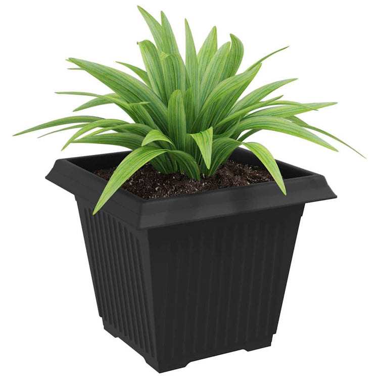 VidaXL pot de fleur carré 24 pcs noir 38 x 38 x 30 cm plastique