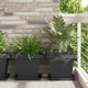 Vidaxxl pot de fleur carré 24 pcs noir 43 x 43 x 33,5 cm plastique