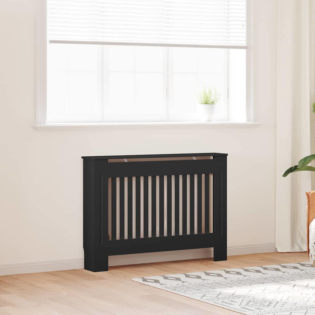 Vidaxxl cache-radiateur 2 pcs noir 112 x 19 x 81,5cm bois d'ingénierie