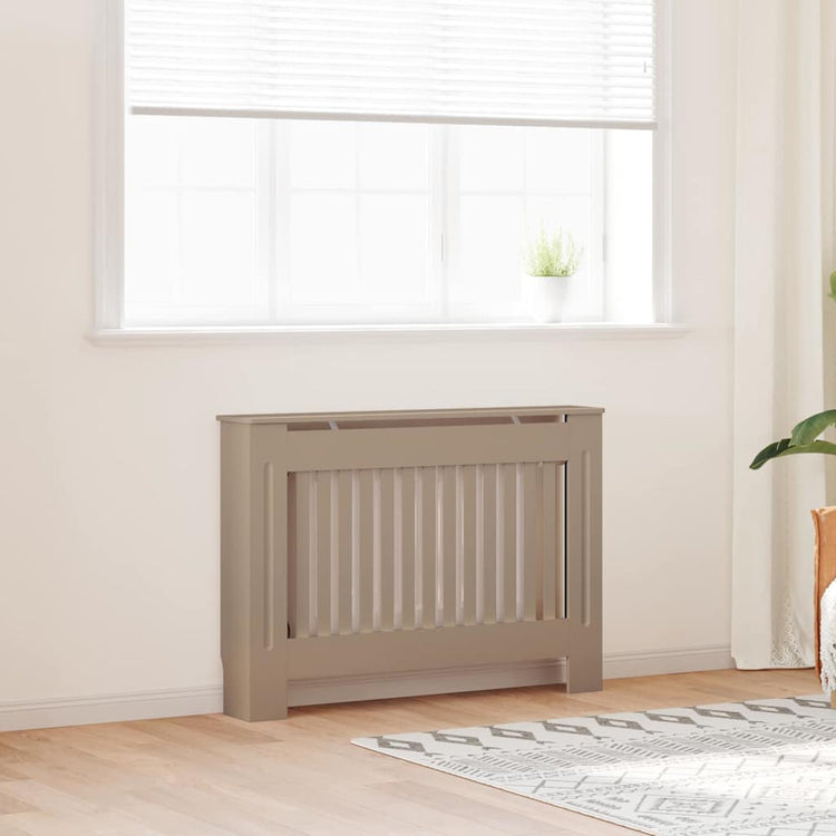 Vidaxxl cache-radiateur 2 pcs marron 112 x 19 x 81,5cm bois d'ingénierie