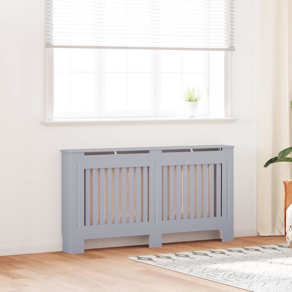 Vidaxxl radiator cover 2 pcs gray 152 x 19 x 81.5cm engineered wood