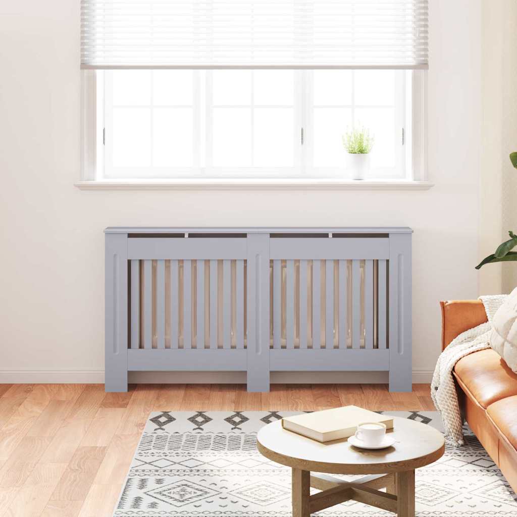 Vidaxxl radiator cover 2 pcs gray 152 x 19 x 81.5cm engineered wood