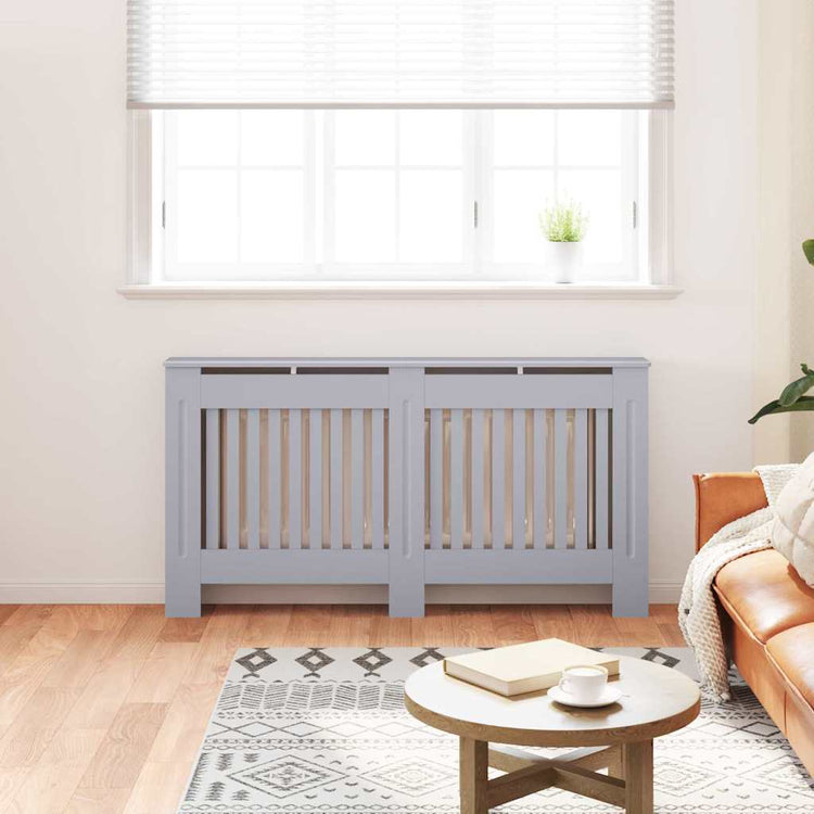 Vidaxxl radiator cover 2 pcs gray 152 x 19 x 81.5cm engineered wood