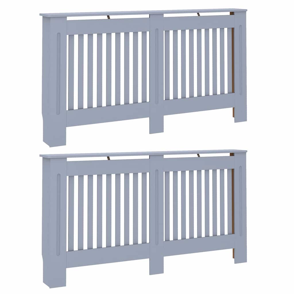 Vidaxxl radiator cover 2 pcs gray 152 x 19 x 81.5cm engineered wood