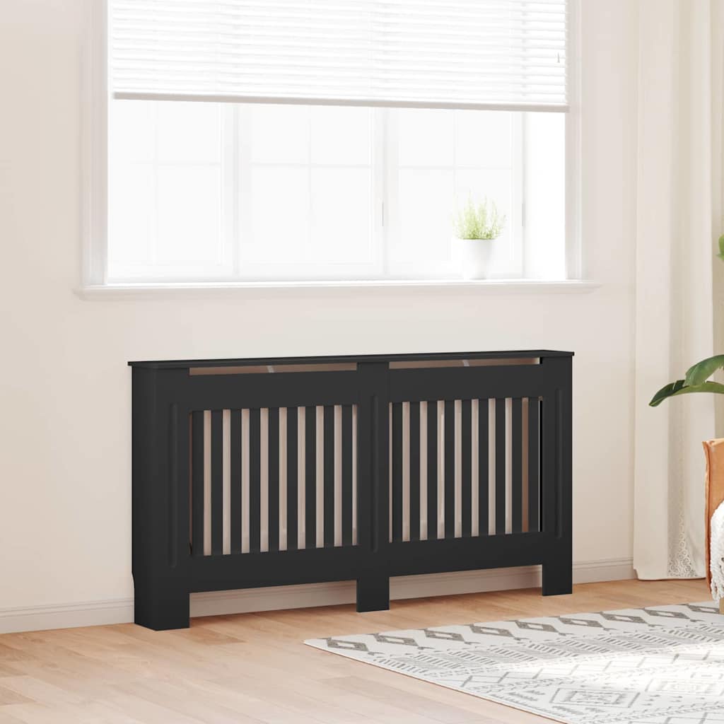 Vidaxxl cache-radiateur 2 pcs noir 152 x 19 x 81,5cm bois d'ingénierie