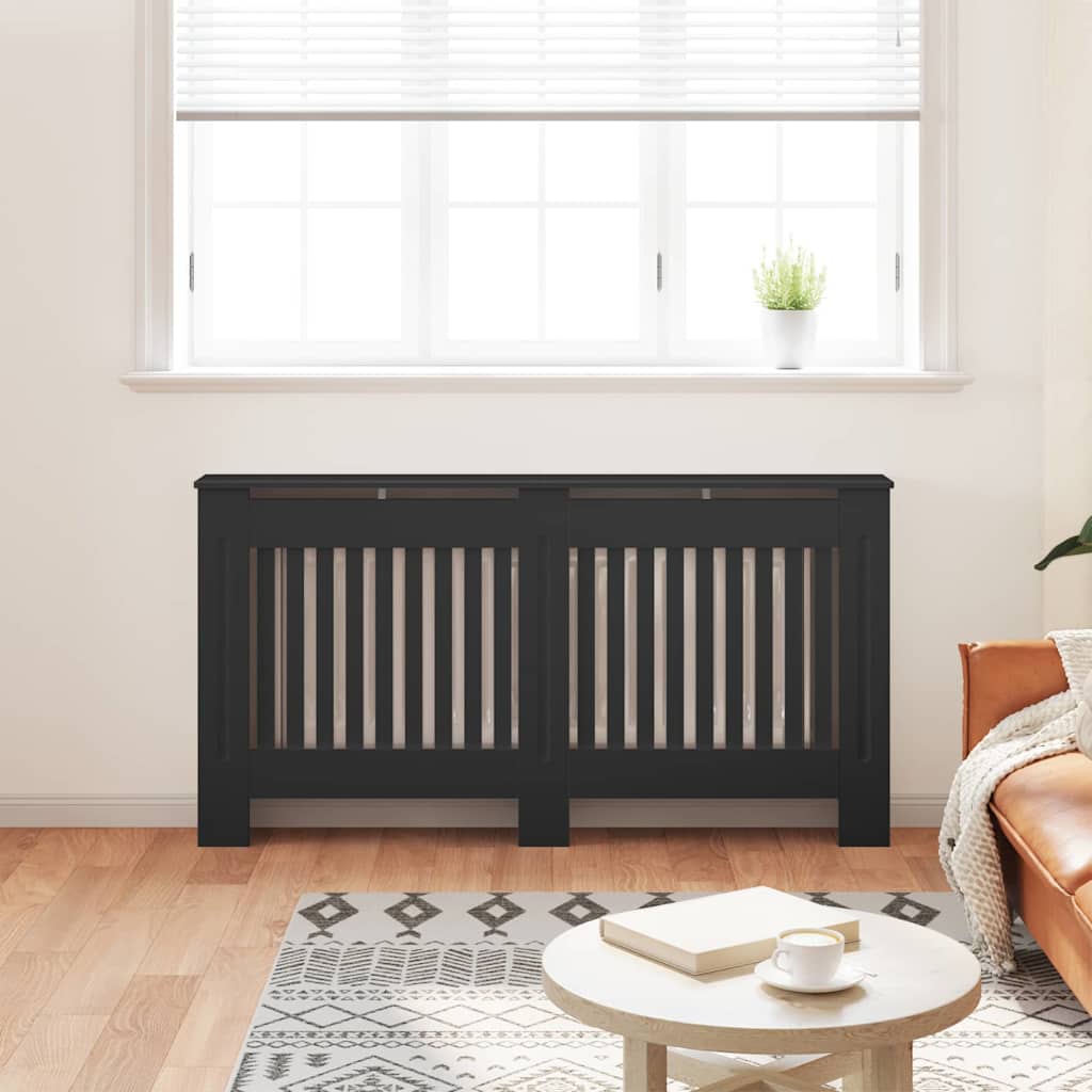 Vidaxxl cache-radiateur 2 pcs noir 152 x 19 x 81,5cm bois d'ingénierie