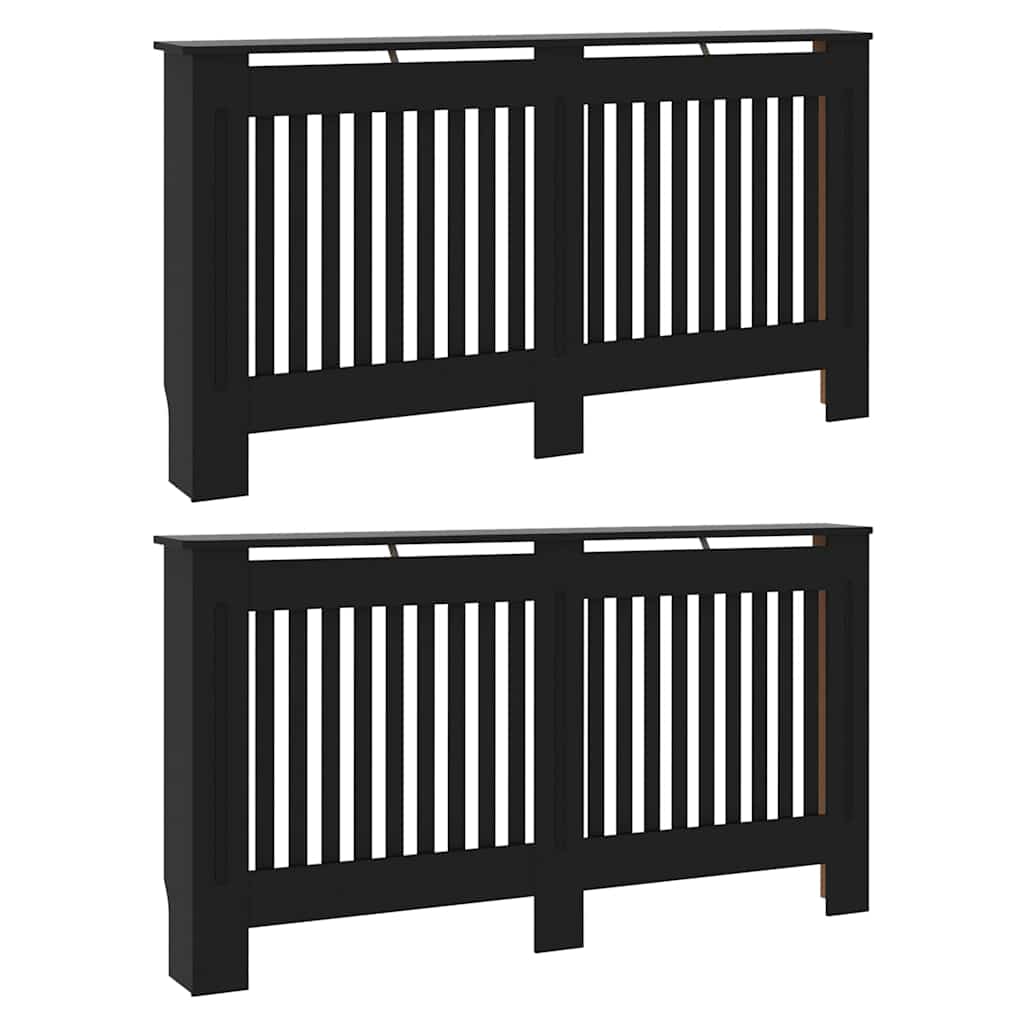 Vidaxxl cache-radiateur 2 pcs noir 152 x 19 x 81,5cm bois d'ingénierie