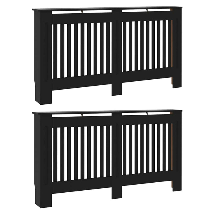 Vidaxxl cache-radiateur 2 pcs noir 152 x 19 x 81,5cm bois d'ingénierie