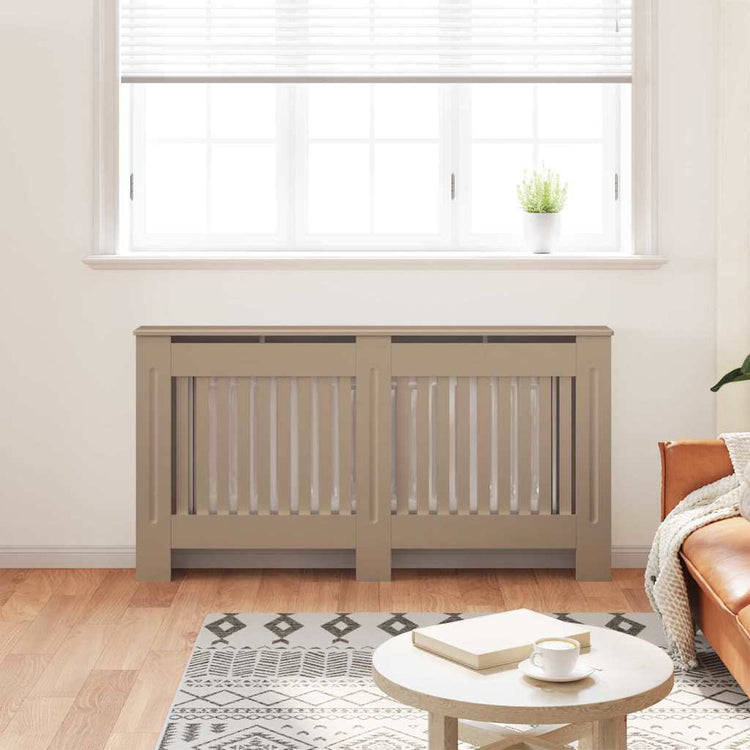 Vidaxxl cache-radiateur 2 pcs marron 152 x 19 x 81,5cm bois d'ingénierie