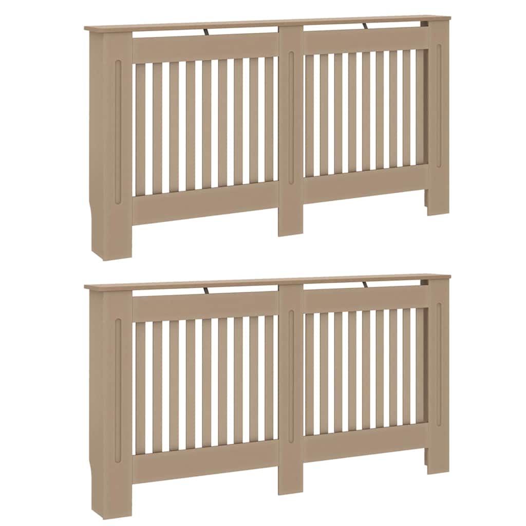 Vidaxxl cache-radiateur 2 pcs marron 152 x 19 x 81,5cm bois d'ingénierie