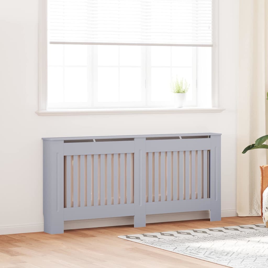 Vidaxxl cache-radiateur 2 pcs gris 172 x 19 x 81,5 cm bois d'ingénierie