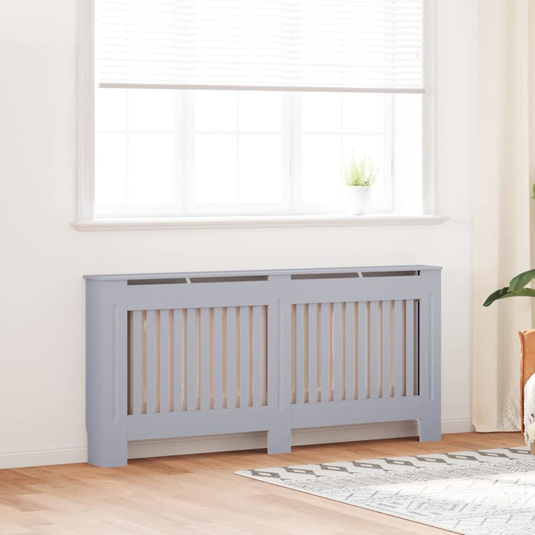 Vidaxxl cache-radiateur 2 pcs gris 172 x 19 x 81,5 cm bois d'ingénierie