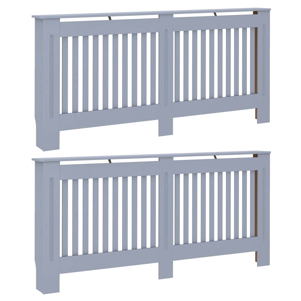 Vidaxxl cache-radiateur 2 pcs gris 172 x 19 x 81,5 cm bois d'ingénierie