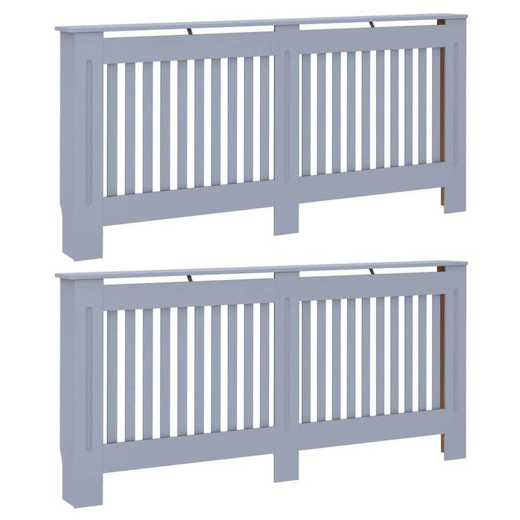 Vidaxxl cache-radiateur 2 pcs gris 172 x 19 x 81,5 cm bois d'ingénierie