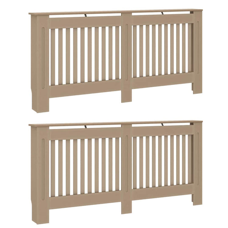 Vidaxxl cache-radiateur 2 pcs marron 172 x 19 x 81,5 cm bois d'ingénierie