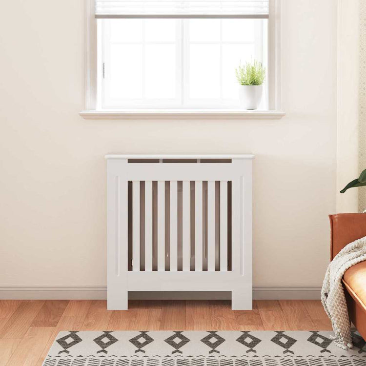 Vidaxxl cache-radiateur 2 pcs blanc 78 x 19 x 81,5cm bois d'ingénierie