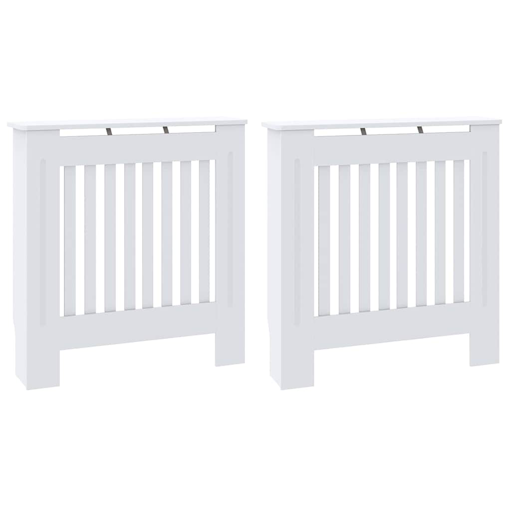 Vidaxxl cache-radiateur 2 pcs blanc 78 x 19 x 81,5cm bois d'ingénierie