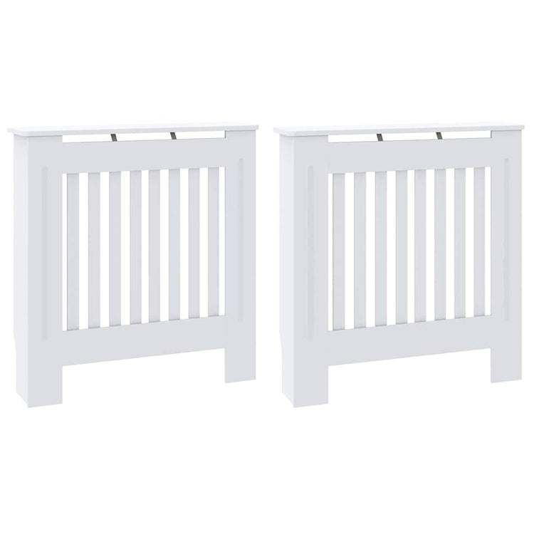 Vidaxxl cache-radiateur 2 pcs blanc 78 x 19 x 81,5cm bois d'ingénierie