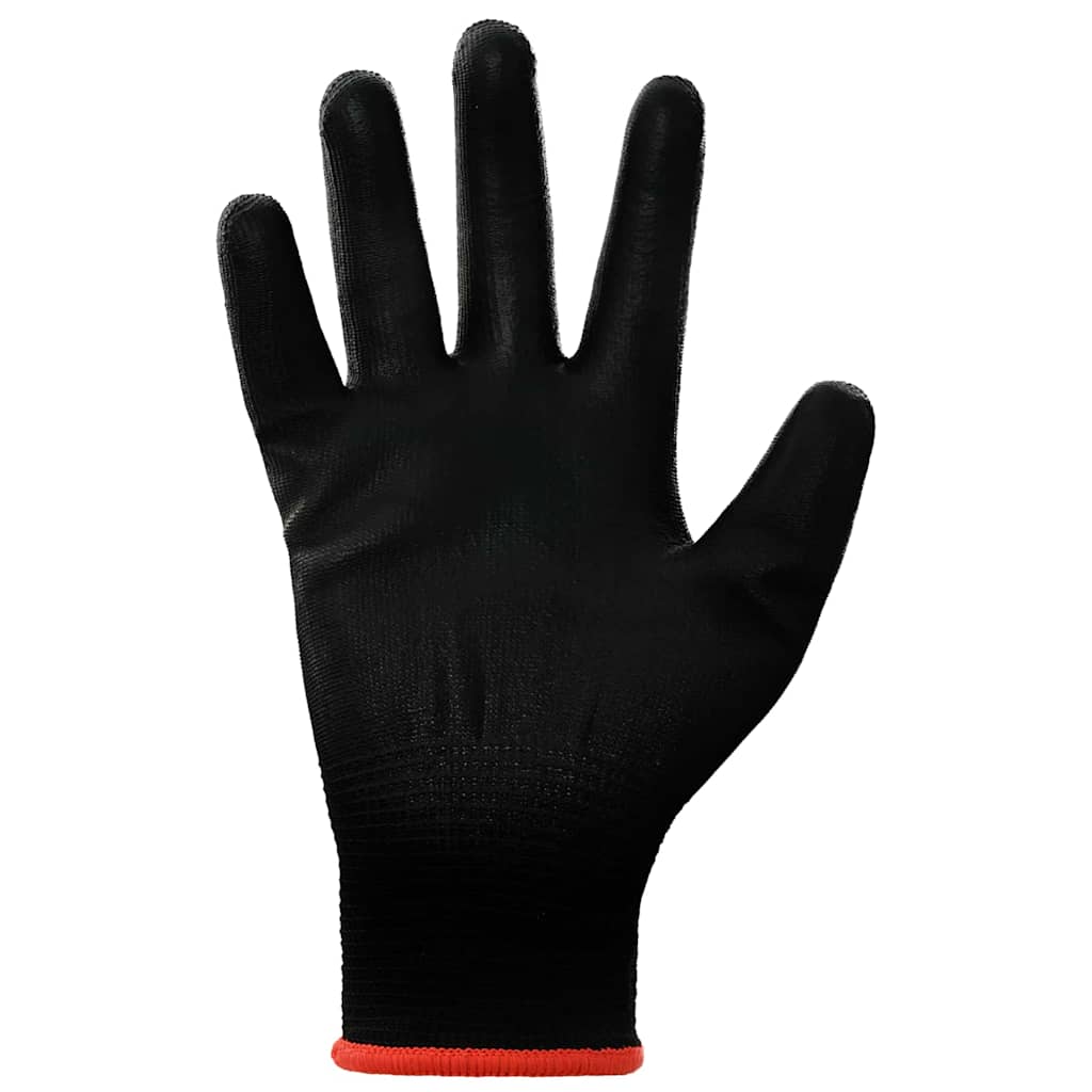 VidaXL gants de travail 24 pcs noir 7 s polyester
