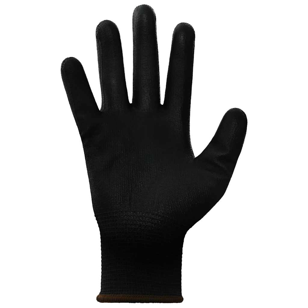 VidaXL gants de travail 12 pcs noir 8 m polyester