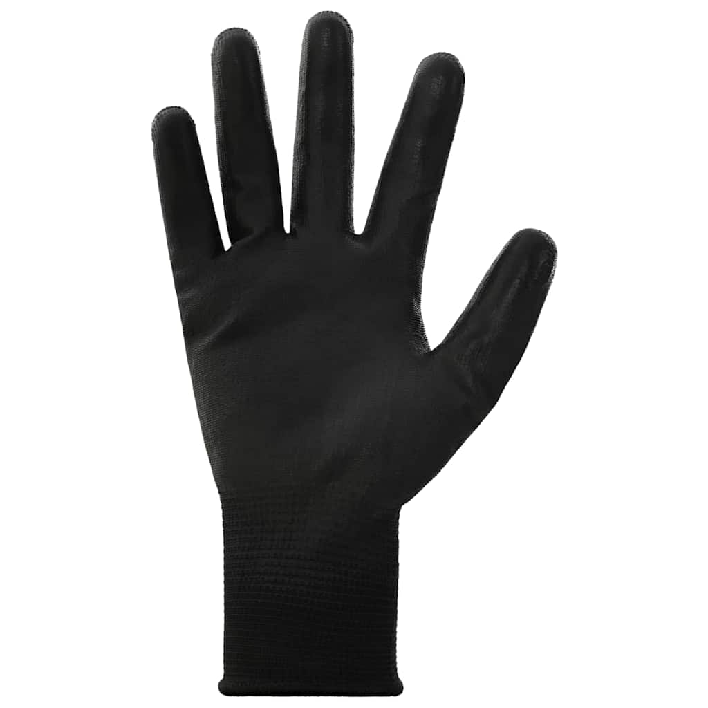 Vidaxl gants de travail 24 pcs noir 10 xl polyester