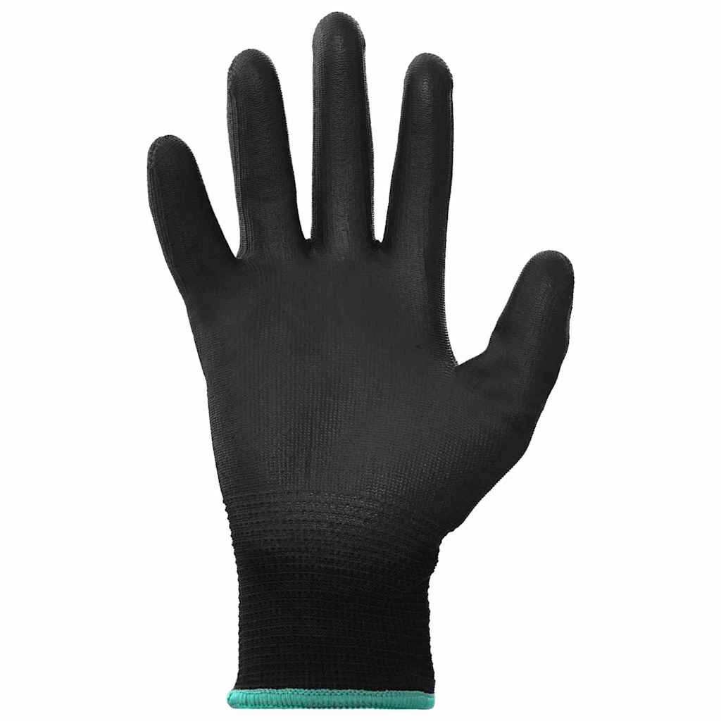 VidaXL gants de travail 24 pcs noir 11 xxl polyester