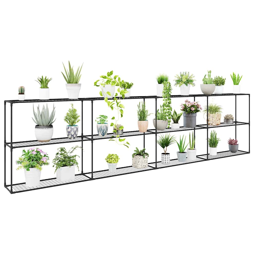 Vidaxx Support pour plantes à 3 niveaux noir 400 x 32 x 104 cm en acier