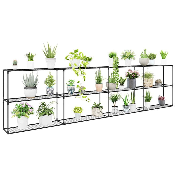 Vidaxx Support pour plantes à 3 niveaux noir 400 x 32 x 104 cm en acier