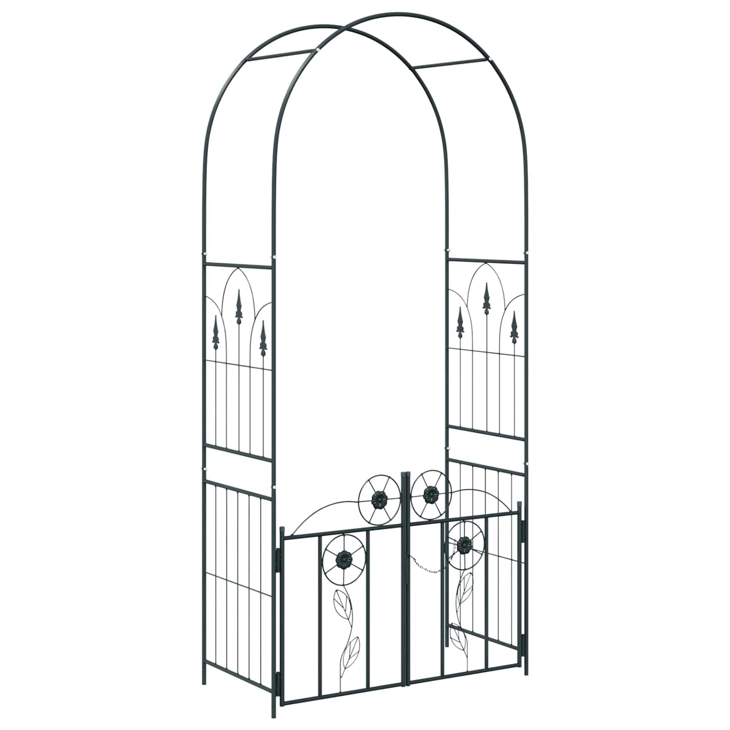 Arche de jardin VidaXL avec serrure noir 102 x 50 x 218 cm