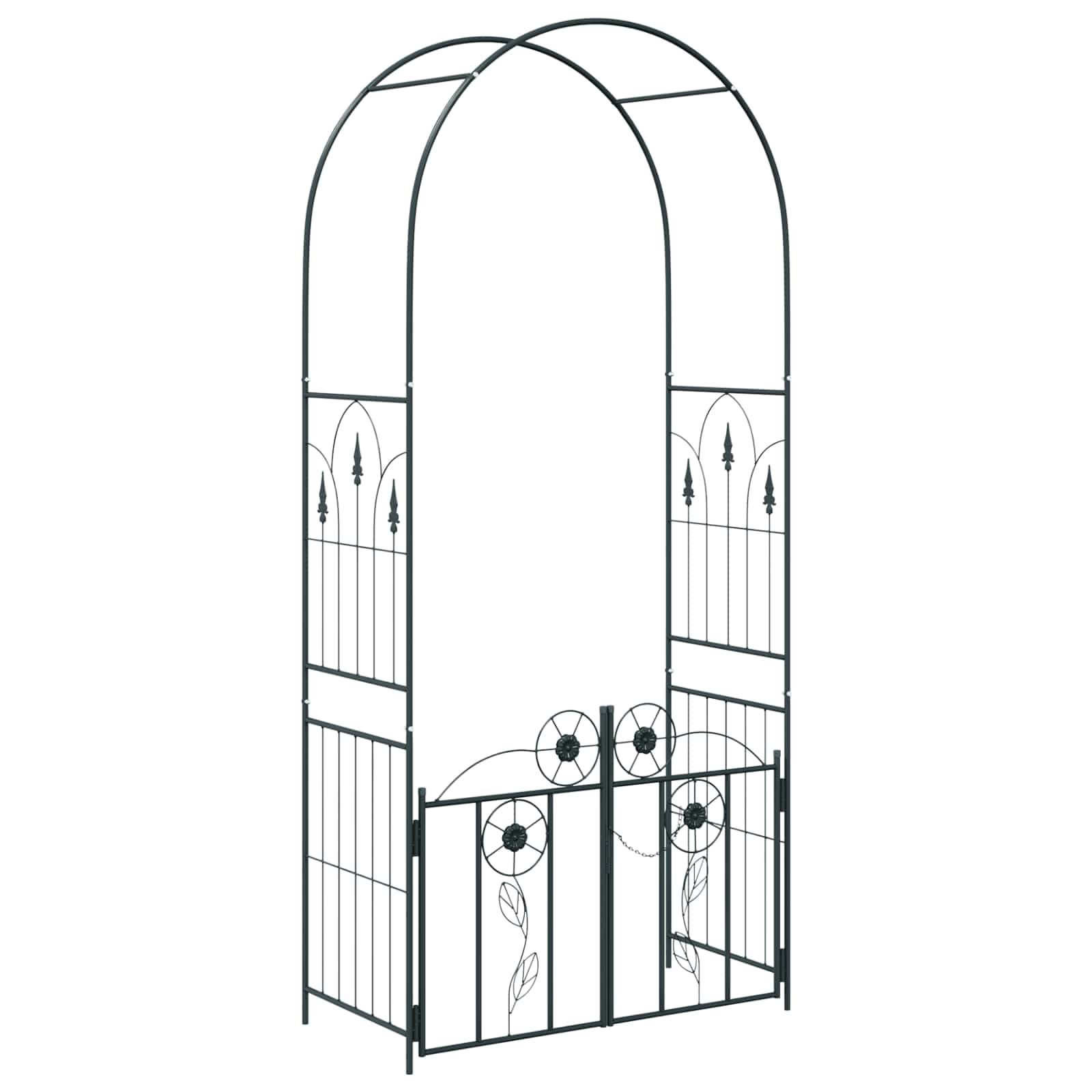 Arche de jardin VidaXL avec serrure noir 102 x 50 x 218 cm