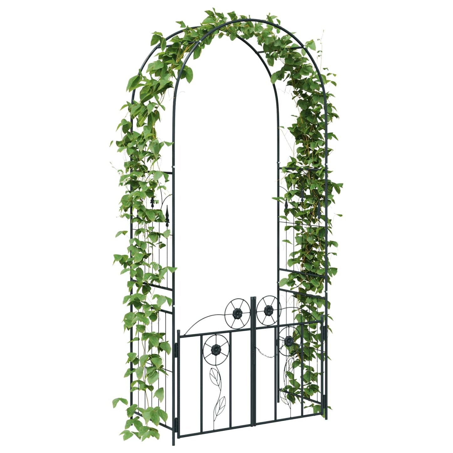 Arche de jardin VidaXL avec serrure noir 102 x 50 x 218 cm