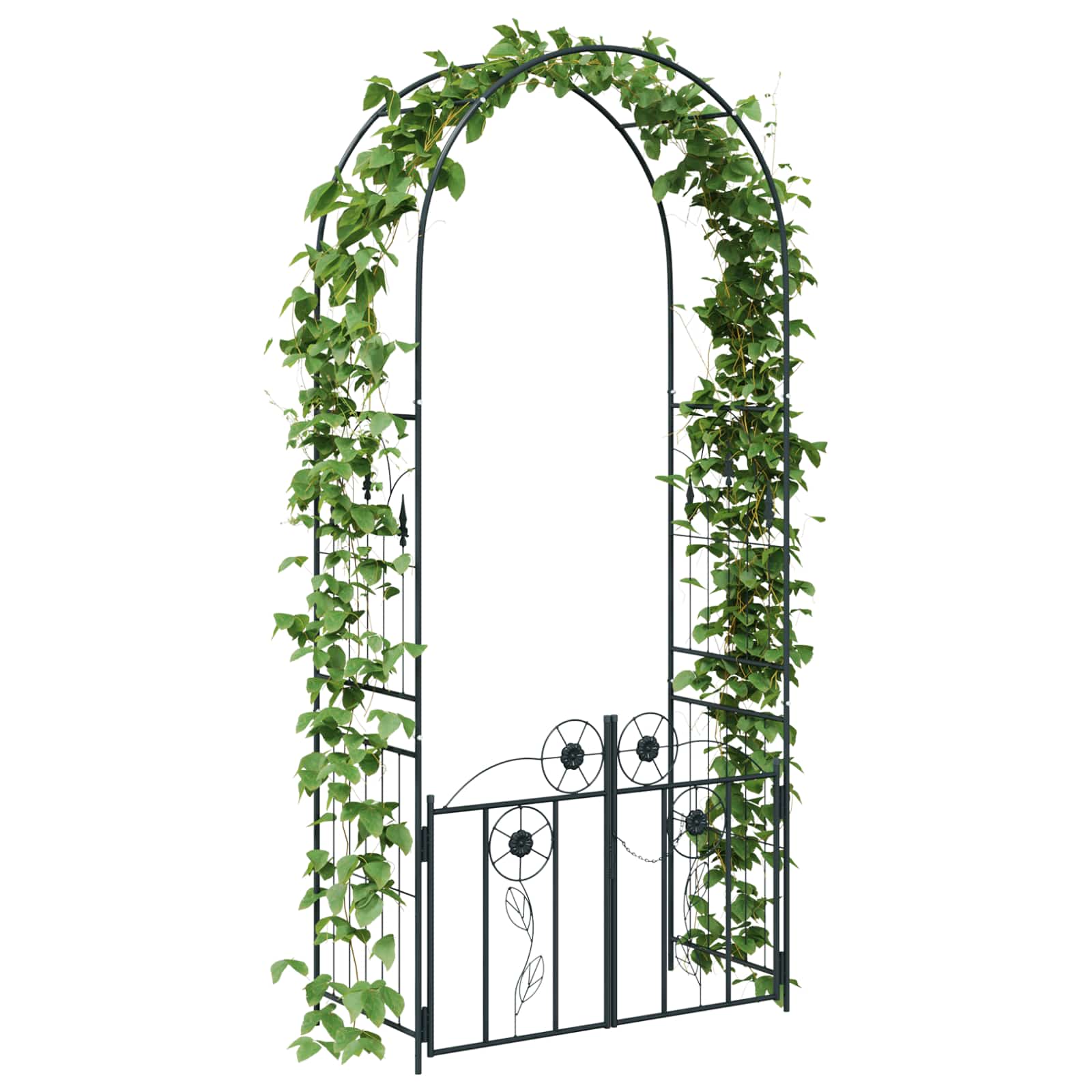 Arche de jardin VidaXL avec serrure noir 102 x 50 x 218 cm