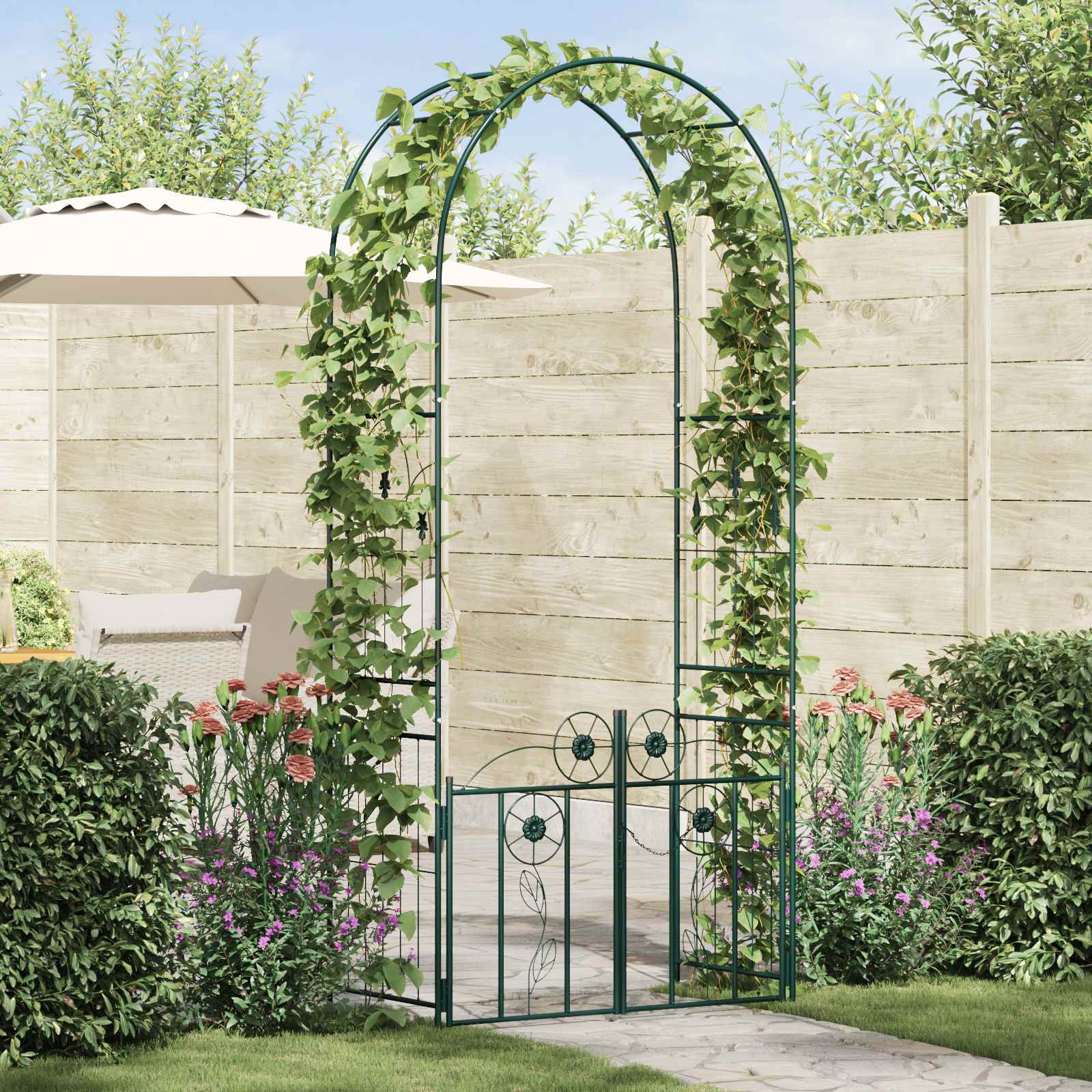 Vidaxxl arche de jardin avec serrure vert 102 x 50 x 218 cm