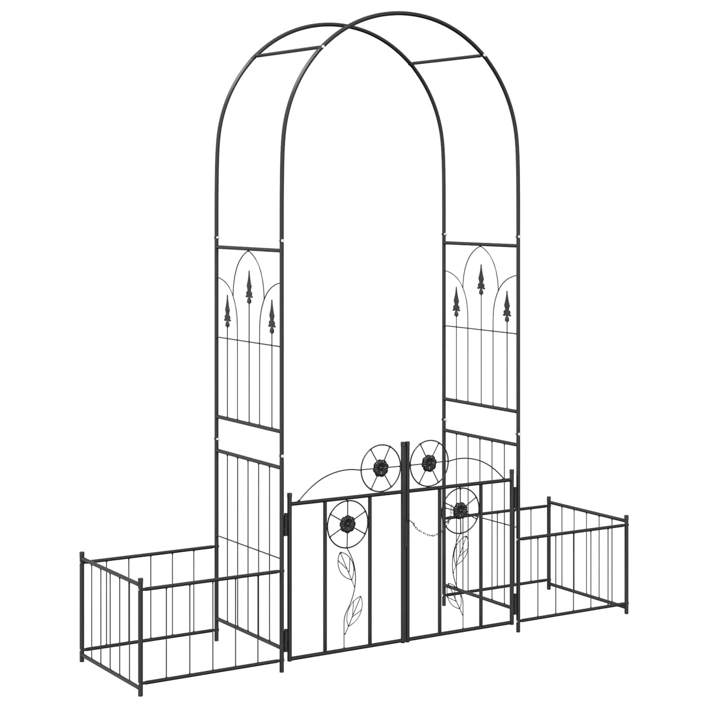 Vidaxl Arche de jardin avec serrure noir 203 x 50 x 218 cm