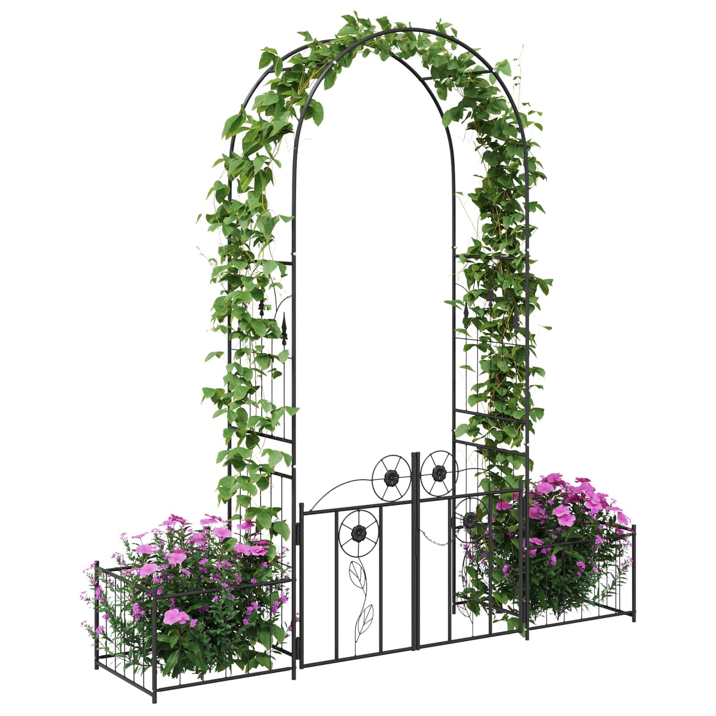 Vidaxl Arche de jardin avec serrure noir 203 x 50 x 218 cm